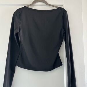 Black Low Back Long Sleeve Top